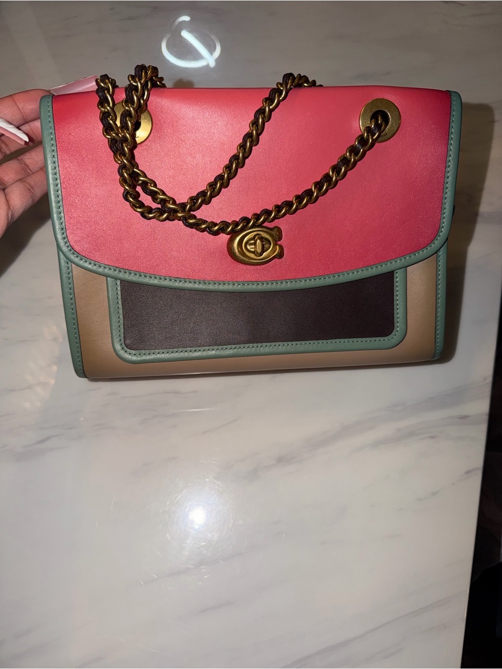 Coach Madison Color-block Chain Bag